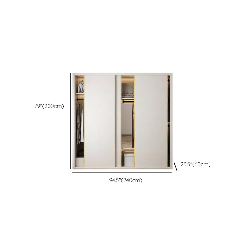 Gründung des Holzschlitzungsschranks Moderner Kleiderschrank mit Spiegel