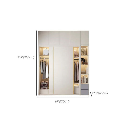 Gründung des Holzschlitzungsschranks Moderner Kleiderschrank mit Spiegel