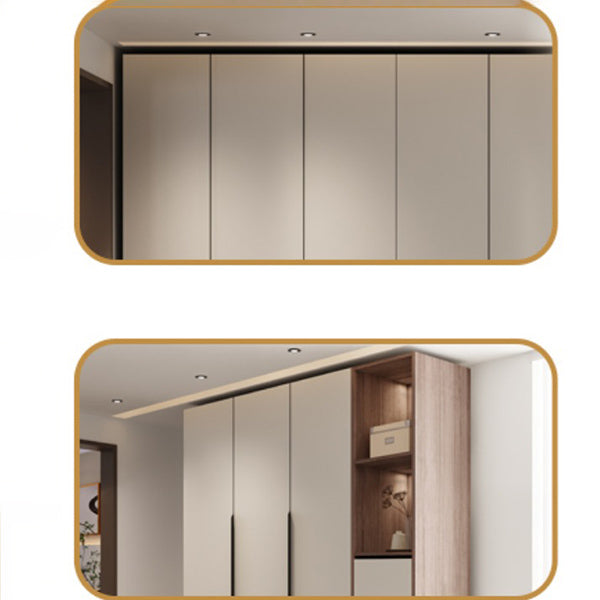 Hinged Storage Cabinet Modern Wardrobe Armoire with Garment Rod Clearhalo 'Armoires & Wardrobes' 'armoires_wardrobes' 'Bedroom Furniture' 'furn' 'furn_armoires_wardrobes' 'Furniture' 7831166