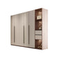 Hinged Storage Cabinet Modern Wardrobe Armoire with Garment Rod Armoire with Side Cabinet 79"L x 22"W x 79"H Clearhalo 'Armoires & Wardrobes' 'armoires_wardrobes' 'Bedroom Furniture' 'furn' 'furn_armoires_wardrobes' 'Furniture' 7831171