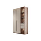 Hinged Storage Cabinet Modern Wardrobe Armoire with Garment Rod Armoire with Side Cabinet 31.5"L x 22"W x 94.5"H Clearhalo 'Armoires & Wardrobes' 'armoires_wardrobes' 'Bedroom Furniture' 'furn' 'furn_armoires_wardrobes' 'Furniture' 7831173