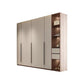 Hinged Storage Cabinet Modern Wardrobe Armoire with Garment Rod Armoire with Side Cabinet 94"L x 22"W x 94.5"H Clearhalo 'Armoires & Wardrobes' 'armoires_wardrobes' 'Bedroom Furniture' 'furn' 'furn_armoires_wardrobes' 'Furniture' 7831176