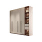 Hinged Storage Cabinet Modern Wardrobe Armoire with Garment Rod Armoire with Side Cabinet 79"L x 22"W x 94"H Clearhalo 'Armoires & Wardrobes' 'armoires_wardrobes' 'Bedroom Furniture' 'furn' 'furn_armoires_wardrobes' 'Furniture' 7831177