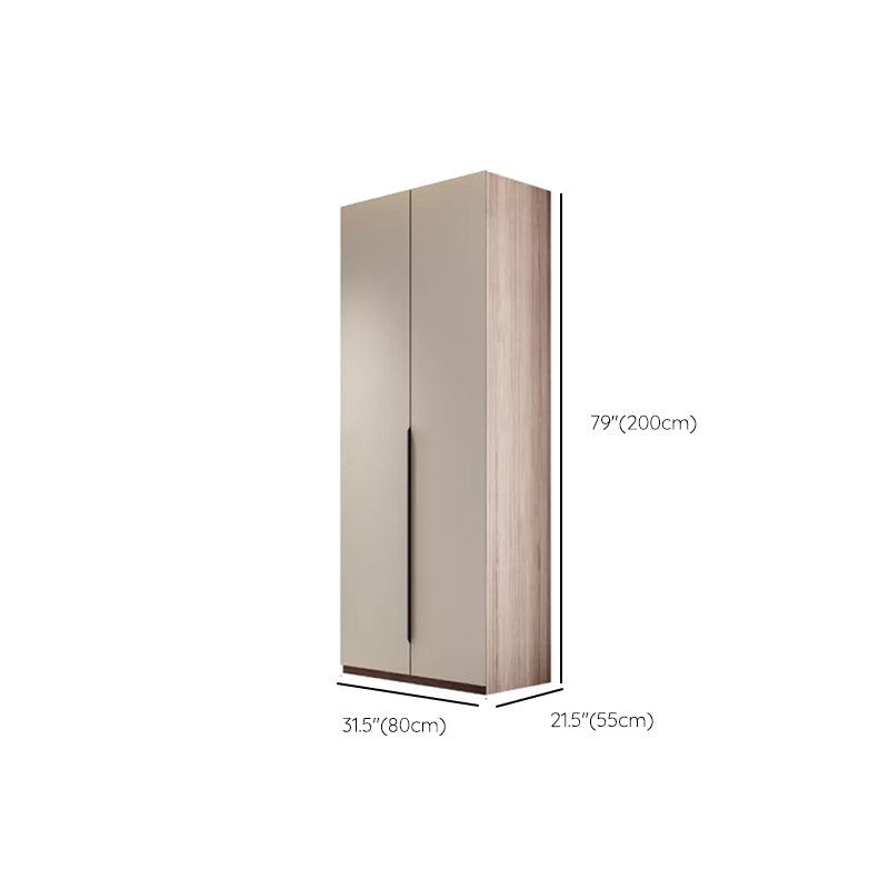 Hinged Storage Cabinet Modern Wardrobe Armoire with Garment Rod Clearhalo 'Armoires & Wardrobes' 'armoires_wardrobes' 'Bedroom Furniture' 'furn' 'furn_armoires_wardrobes' 'Furniture' 7831178