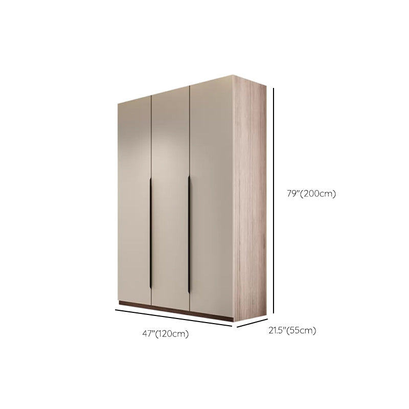 Hinged Storage Cabinet Modern Wardrobe Armoire with Garment Rod Clearhalo 'Armoires & Wardrobes' 'armoires_wardrobes' 'Bedroom Furniture' 'furn' 'furn_armoires_wardrobes' 'Furniture' 7831179