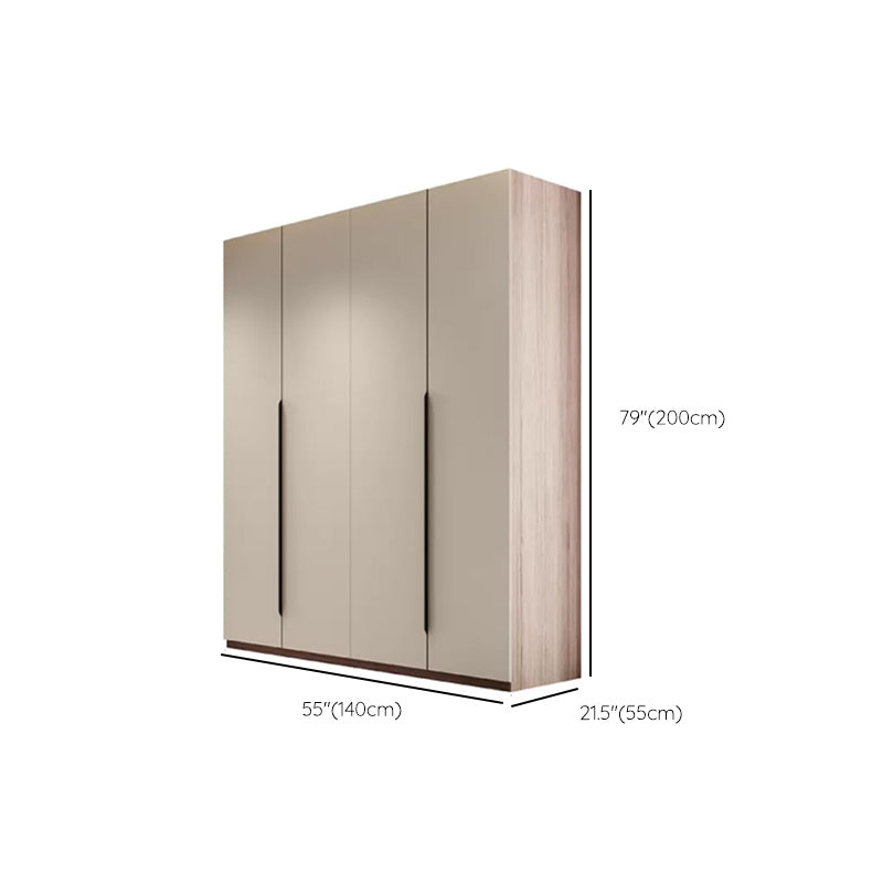 Hinged Storage Cabinet Modern Wardrobe Armoire with Garment Rod Clearhalo 'Armoires & Wardrobes' 'armoires_wardrobes' 'Bedroom Furniture' 'furn' 'furn_armoires_wardrobes' 'Furniture' 7831180