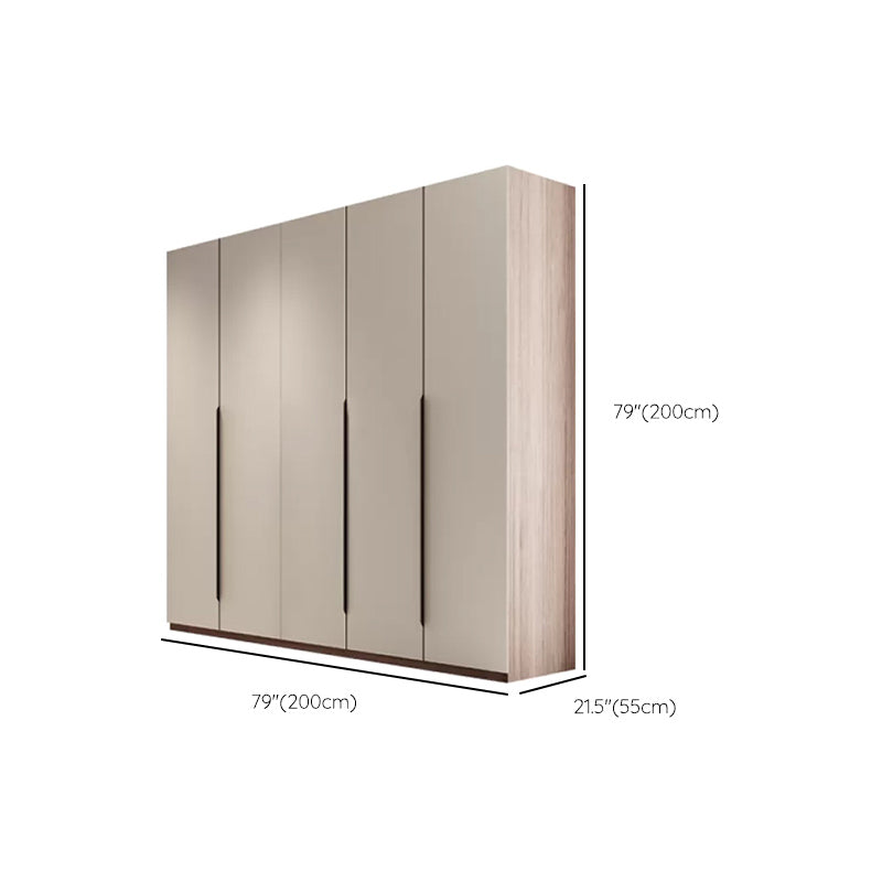 Hinged Storage Cabinet Modern Wardrobe Armoire with Garment Rod Clearhalo 'Armoires & Wardrobes' 'armoires_wardrobes' 'Bedroom Furniture' 'furn' 'furn_armoires_wardrobes' 'Furniture' 7831183