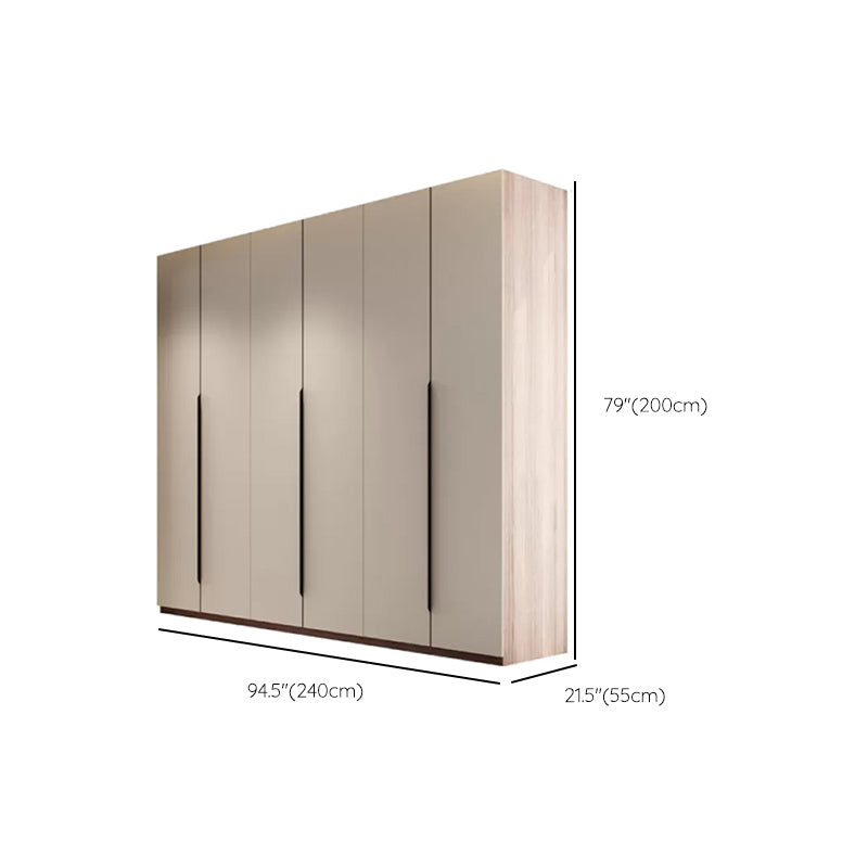 Hinged Storage Cabinet Modern Wardrobe Armoire with Garment Rod Clearhalo 'Armoires & Wardrobes' 'armoires_wardrobes' 'Bedroom Furniture' 'furn' 'furn_armoires_wardrobes' 'Furniture' 7831185
