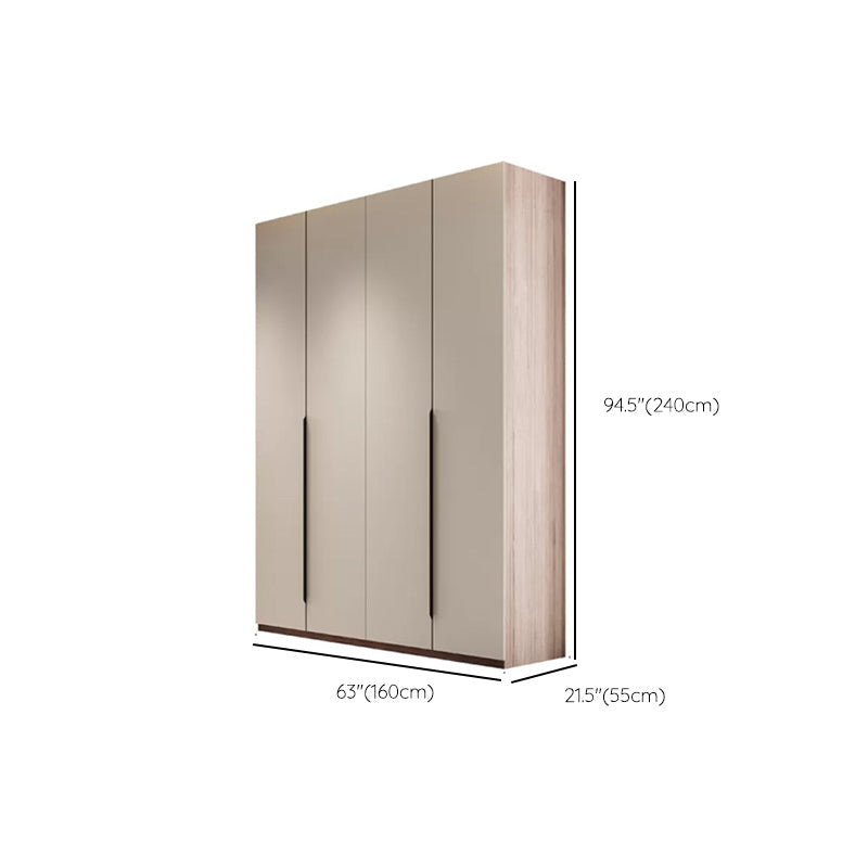 Hinged Storage Cabinet Modern Wardrobe Armoire with Garment Rod Clearhalo 'Armoires & Wardrobes' 'armoires_wardrobes' 'Bedroom Furniture' 'furn' 'furn_armoires_wardrobes' 'Furniture' 7831189