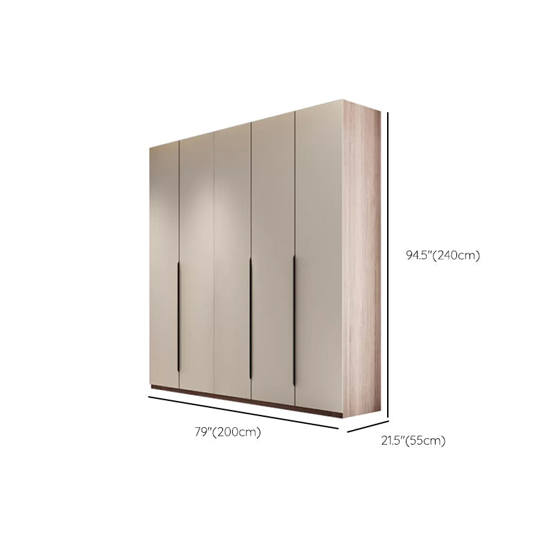 Hinged Storage Cabinet Modern Wardrobe Armoire with Garment Rod Clearhalo 'Armoires & Wardrobes' 'armoires_wardrobes' 'Bedroom Furniture' 'furn' 'furn_armoires_wardrobes' 'Furniture' 7831191