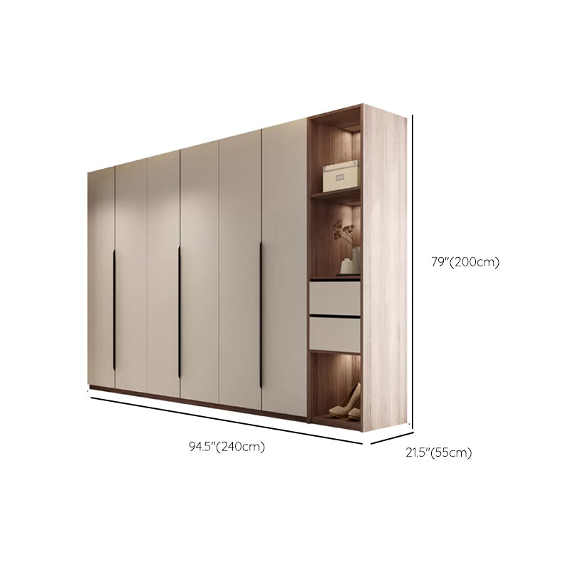 Hinged Storage Cabinet Modern Wardrobe Armoire with Garment Rod Clearhalo 'Armoires & Wardrobes' 'armoires_wardrobes' 'Bedroom Furniture' 'furn' 'furn_armoires_wardrobes' 'Furniture' 7831198
