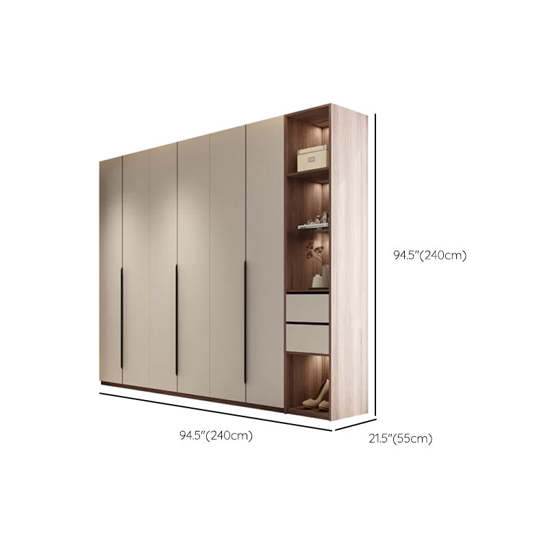 Hinged Storage Cabinet Modern Wardrobe Armoire with Garment Rod Clearhalo 'Armoires & Wardrobes' 'armoires_wardrobes' 'Bedroom Furniture' 'furn' 'furn_armoires_wardrobes' 'Furniture' 7831203
