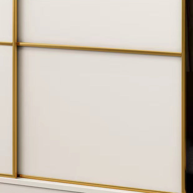 Armadio di armadio bianco del guardaroba scorrevole con asta di abbigliamento