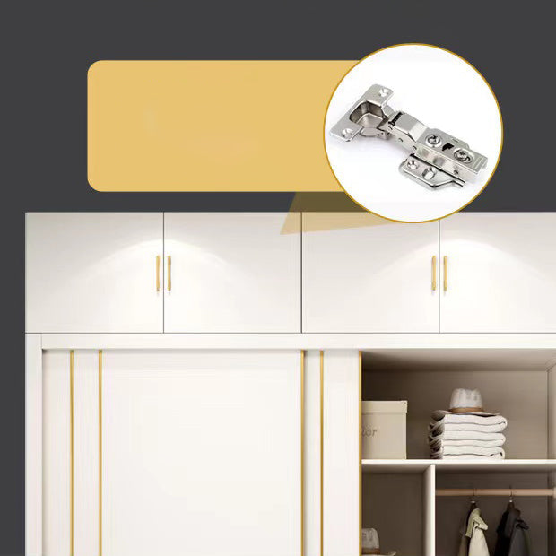 Armadio di armadio bianco del guardaroba scorrevole con asta di abbigliamento