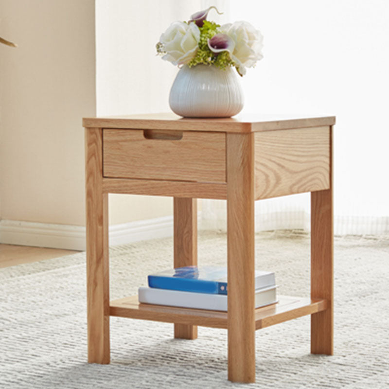 Armoire de chevet en bois scandinave ouverte rangement avec étagère pour chambre à coucher