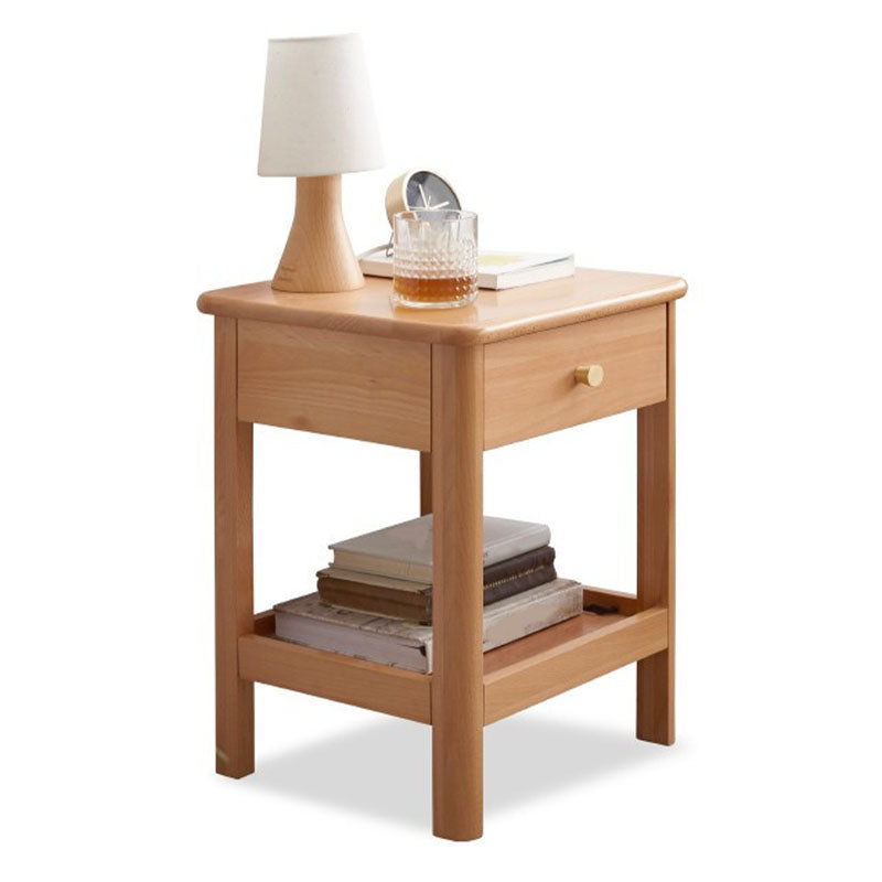 Armoire de chevet en bois scandinave ouverte rangement avec étagère pour chambre à coucher