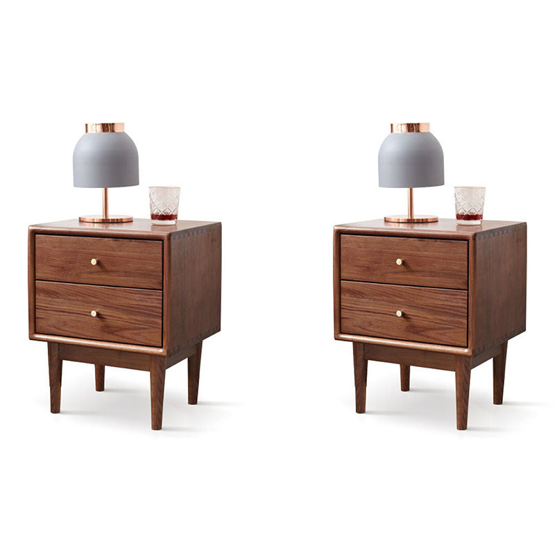 Mid Century Modern Wooden Bedside Cabinet with 4 Legs for Bedroom