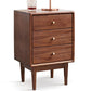 Mid Century Modern Wooden Bedside Cabinet with 4 Legs for Bedroom
