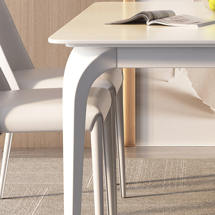 Zeitgenössischer weißer Rechteckstein für Stein mit 4 Stahlfuß