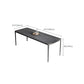 Modern Grey Rectangular Stone Tabletop Dining Table with 4 Black Legs Clearhalo 'Dining Tables & Seating' 'Dining Tables' 'dining_table' 'furn' 'furn_dining_table' 'Furniture' 'Kitchen & Dining Furniture' 7836837