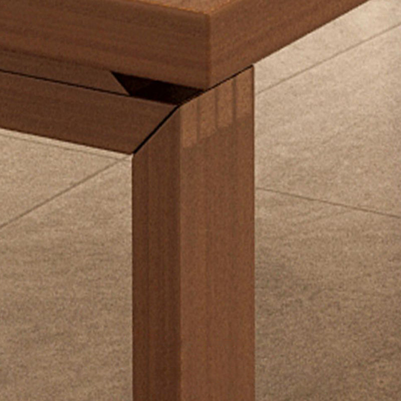 Modern Rectangular Wood Dining Table with Solid Wood Legs for Living Room