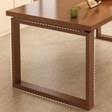 Modern Rectangular Wood Dining Table with Solid Wood Legs for Living Room