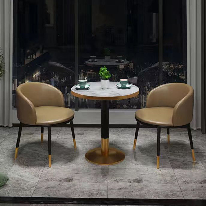 Set di sala da pranzo da 3 pezzi e set di sedie, forma rotonda contemporanea