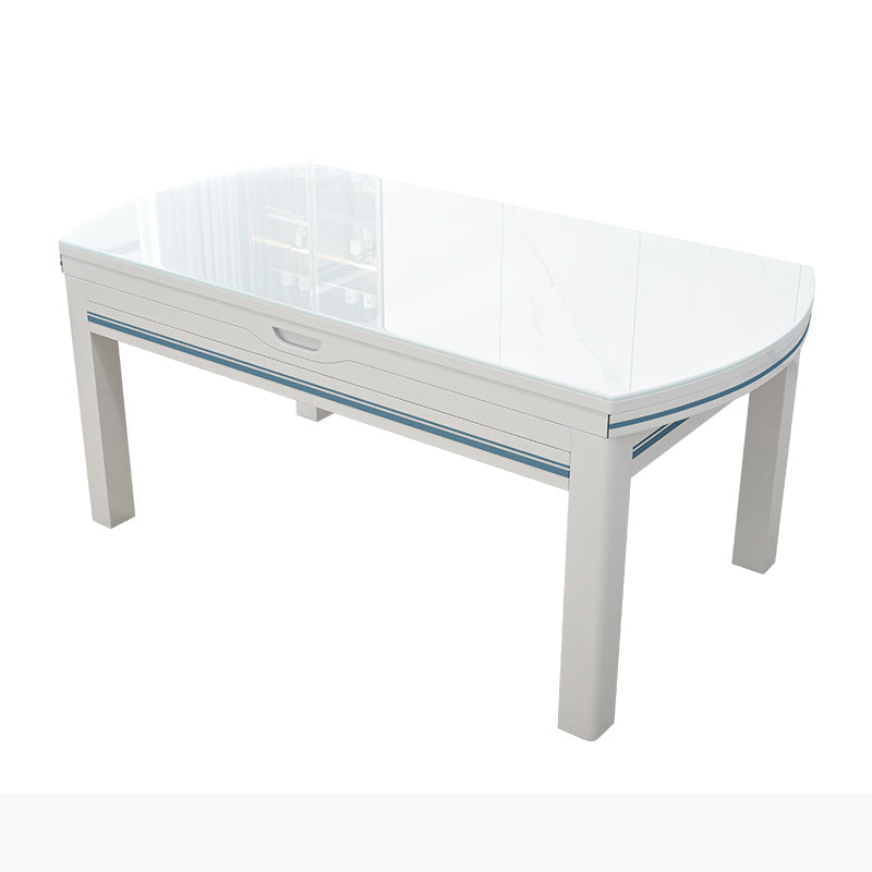 1/5/7 pezzi tavolo da pranzo e sedia set in bianco, contemporaneo