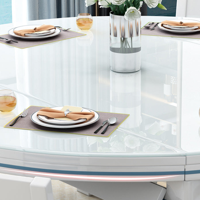 1/5/7 pezzi tavolo da pranzo e sedia set in bianco, contemporaneo