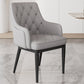 Silla lateral de comedor tapizada de estilo contemporáneo con patas de metal