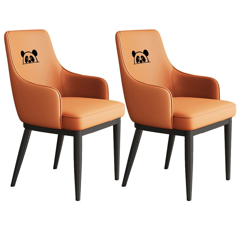 Sedia da pranzo in stile contemporaneo imbottito con gambe metalliche