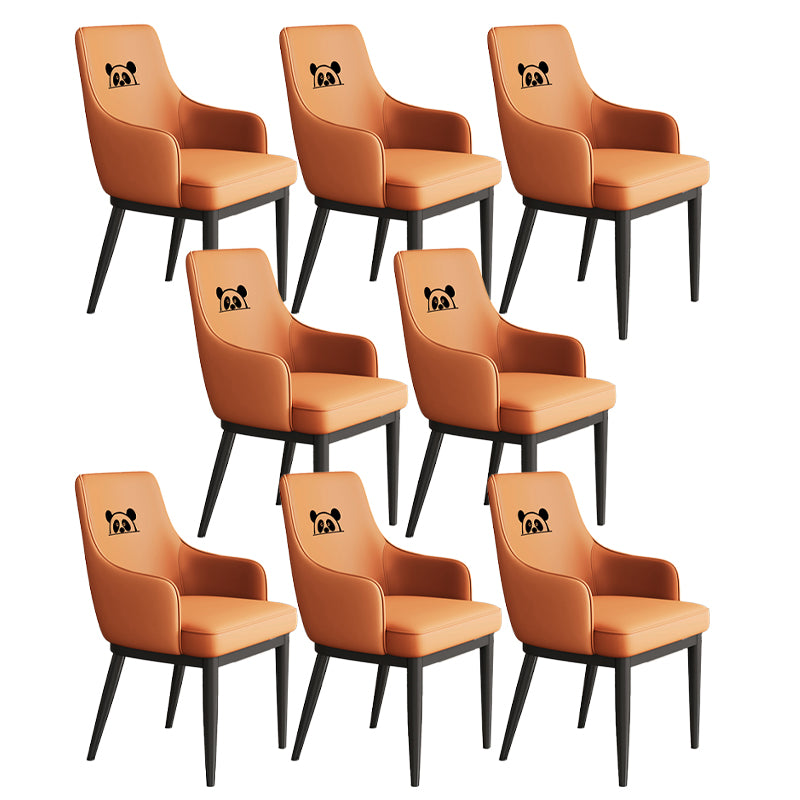 Sedia da pranzo in stile contemporaneo imbottito con gambe metalliche