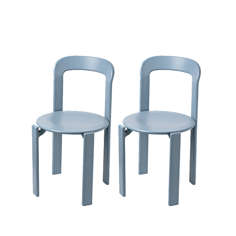 Zeitgenössischer Stil Offener Rücken mit massivem Holz, stapelbarem Essneitenstuhl für Zuhause