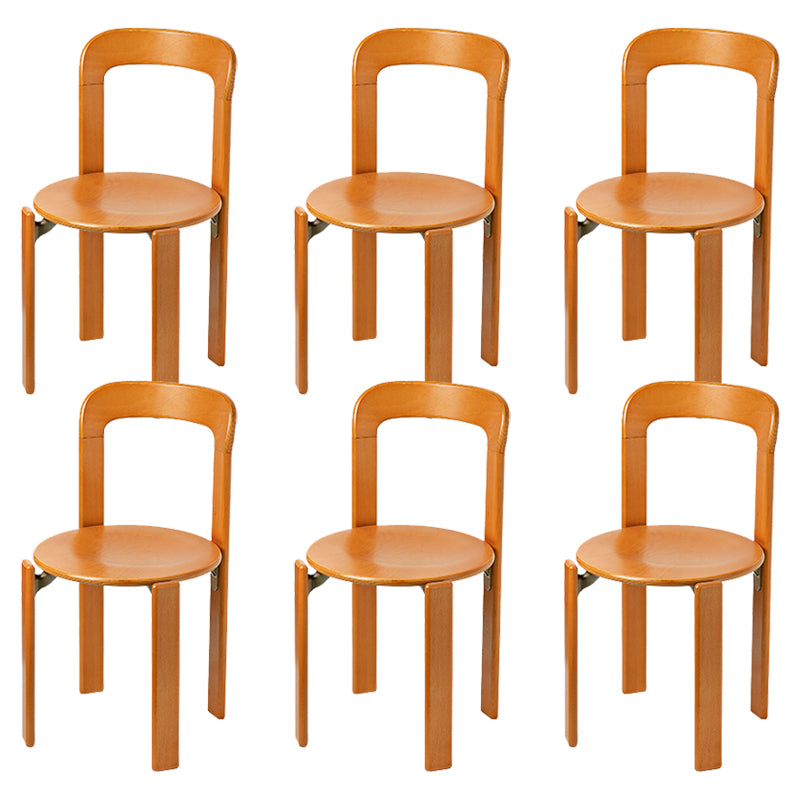 Zeitgenössischer Stil Offener Rücken mit massivem Holz, stapelbarem Essneitenstuhl für Zuhause