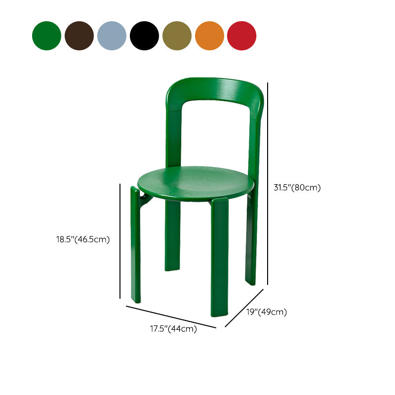 Zeitgenössischer Stil Offener Rücken mit massivem Holz, stapelbarem Essneitenstuhl für Zuhause