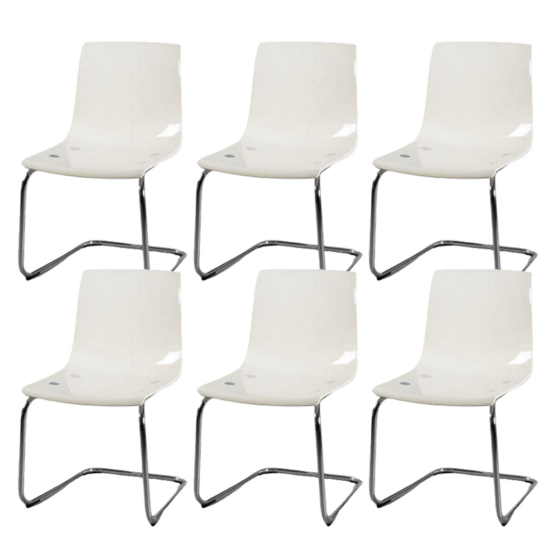 Contemporary Style Acrylic Low Back Dining Side Chair for Home