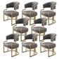 Glam Indoor Gold Base Open Back Upholstered Dining Arm Chair