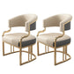 Glam Indoor Gold Base Open Back Upholstered Dining Arm Chair