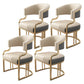Glam Indoor Gold Base Open Back Upholstered Dining Arm Chair