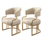 Glam Indoor Gold Base Open Back Upholstered Dining Arm Chair