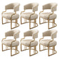 Glam Indoor Gold Base Open Back Upholstered Dining Arm Chair