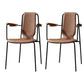 Dining Room Industrial Metal Parsons Dining Side Chair in Black Legs