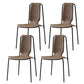 Dining Room Industrial Metal Parsons Dining Side Chair in Black Legs