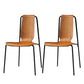 Dining Room Industrial Metal Parsons Dining Side Chair in Black Legs