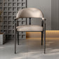 Silla de comedor industrial de espalda abierta gris y negra para el hogar