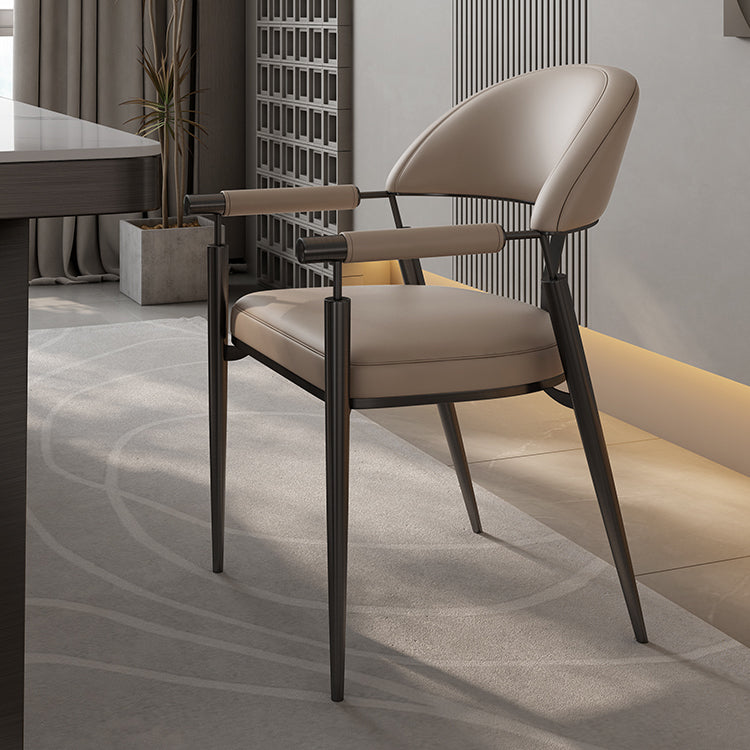 Chaise de salle à manger industrielle à dos industriel gris et noir pour la maison