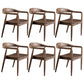 Solid Wood Contemporary Open Back Dining Room Chair in Brown
