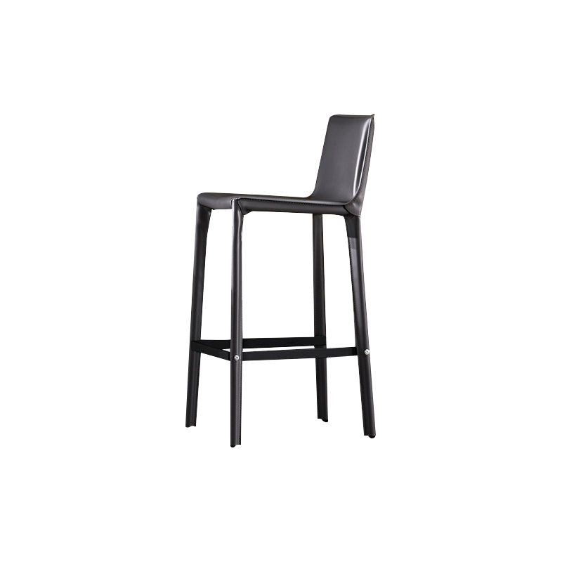 Tabouret de comptoir de dossier industriel de 39 "à hauteur avec coussin en cuir