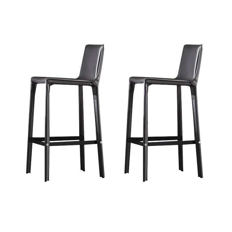 Industrial 39" Height Backrest Counter Stool with Leather Cushion