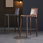 Tabouret de comptoir de dossier industriel de 39 "à hauteur avec coussin en cuir